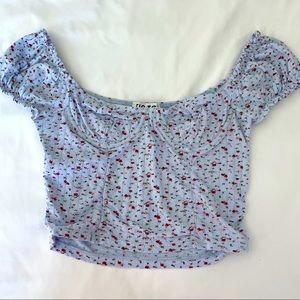 Tik tok brand floral crop top with underwire bra detailing S